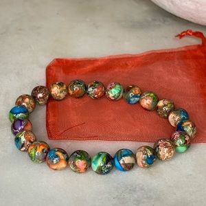Natural Stone Bracelet with Blessing Card Friendship